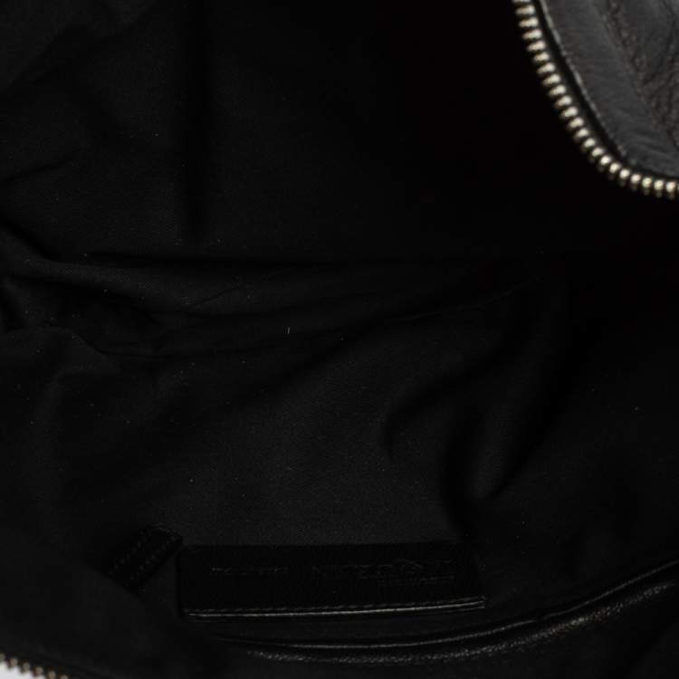Pre Owned Alexander McQueen Black Leather Medium De Manta Clutch