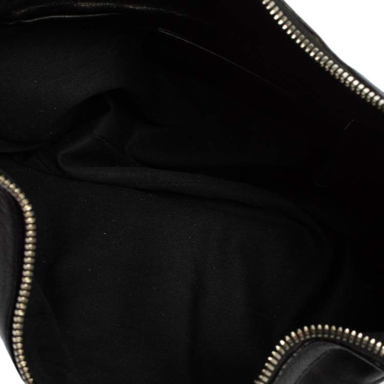 Pre Owned Alexander McQueen Black Leather Medium De Manta Clutch