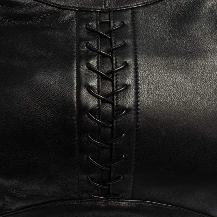 Pre Owned Alexander McQueen Black Leather Medium De Manta Clutch