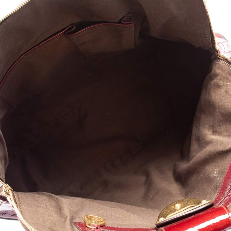 مملوكة مسبقًا Alexander McQueen Burgundy Croc Embossed Patent Leather Novak Bag