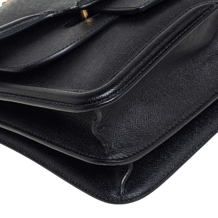 مملوكة مسبقًا Alexander McQueen Black Leather Heroine Chain Shoulder Bag