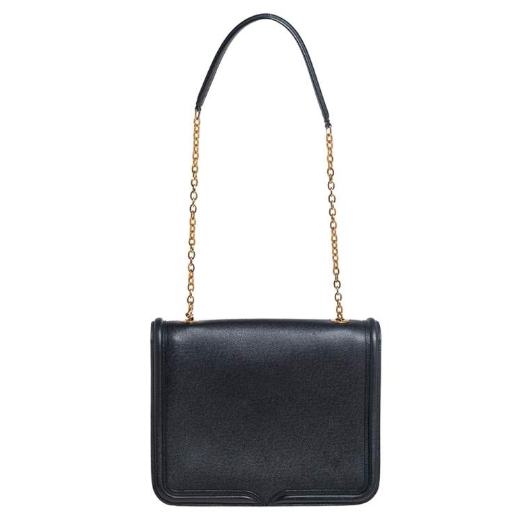 مملوكة مسبقًا Alexander McQueen Black Leather Heroine Chain Shoulder Bag