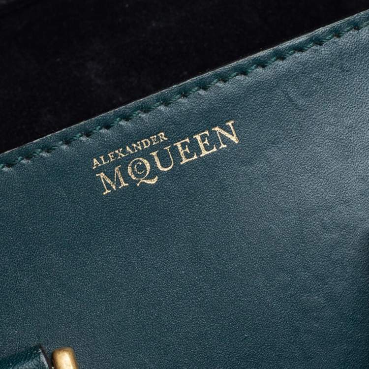 Pre Owned Alexander McQueen Green Leather Mini Heroine Bag