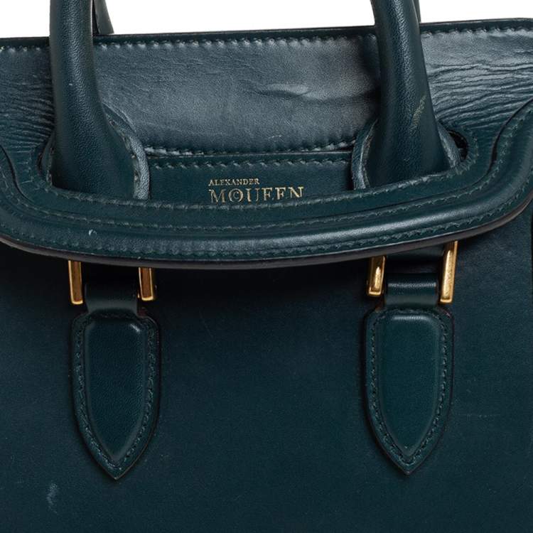 Pre Owned Alexander McQueen Green Leather Mini Heroine Bag