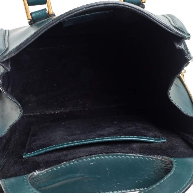 Pre Owned Alexander McQueen Green Leather Mini Heroine Bag