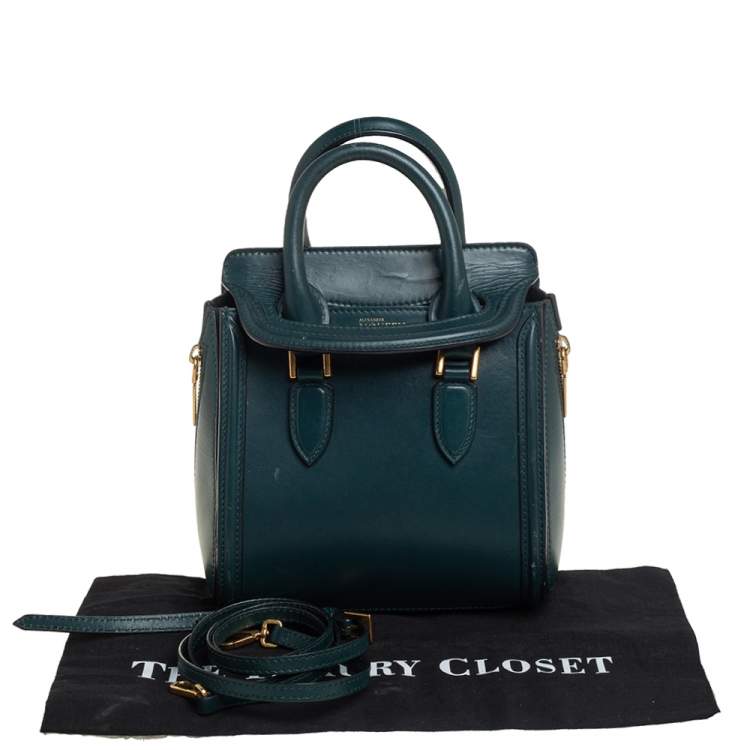 Pre Owned Alexander McQueen Green Leather Mini Heroine Bag