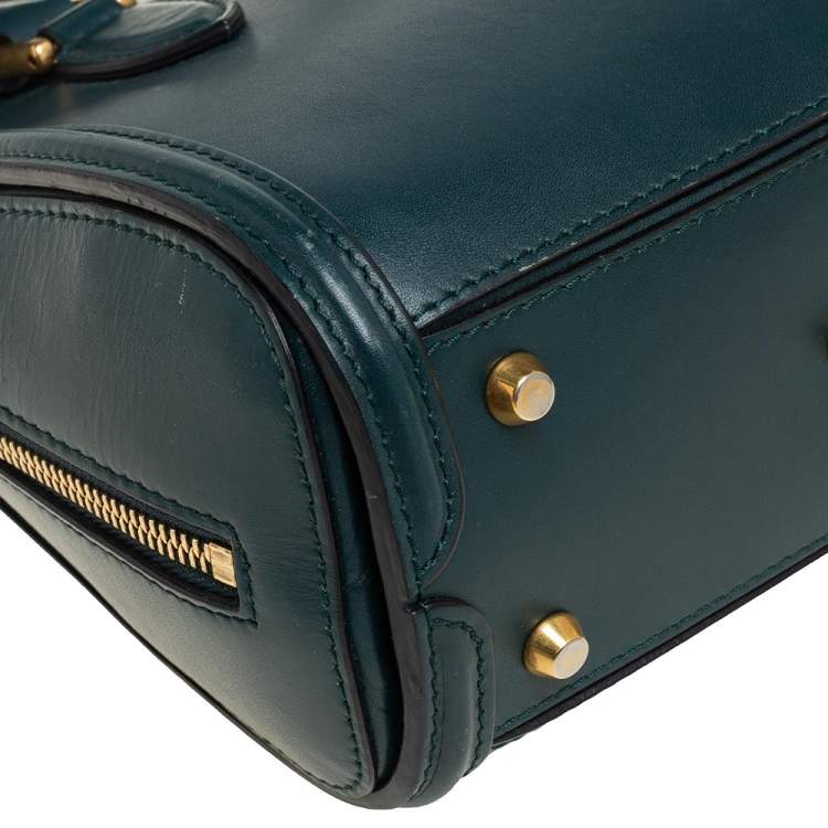 Pre Owned Alexander McQueen Green Leather Mini Heroine Bag