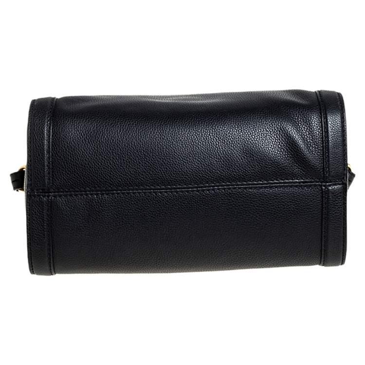 Pre Owned Alexander McQueen Black Leather Skull Padlock Satchel