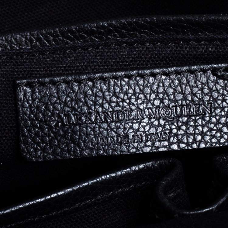 Pre Owned Alexander McQueen Black Leather Skull Padlock Satchel