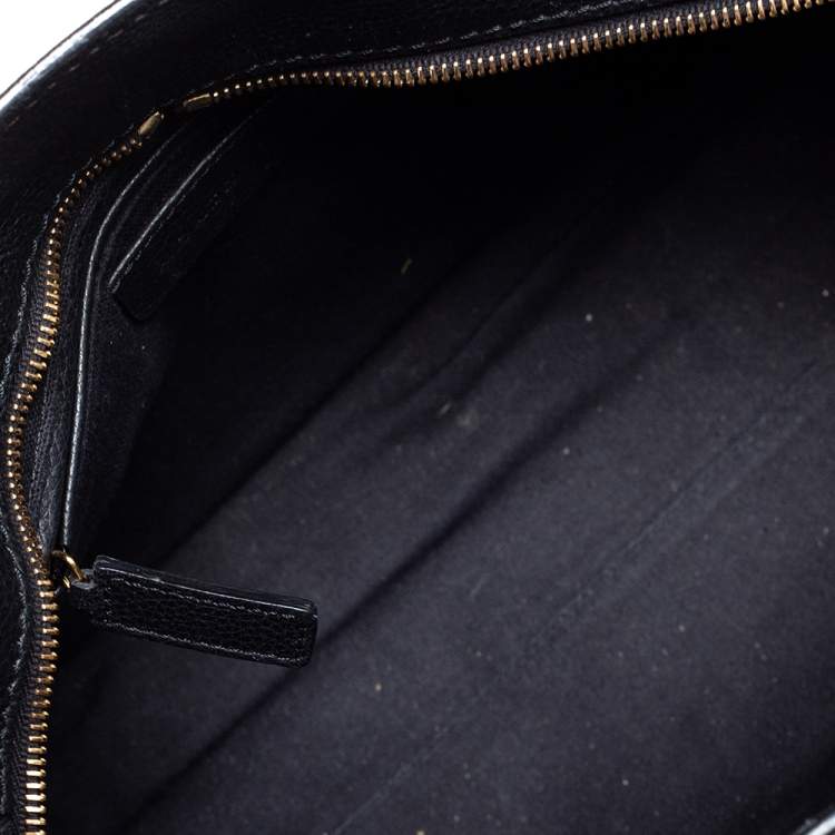 Pre Owned Alexander McQueen Black Leather Skull Padlock Satchel