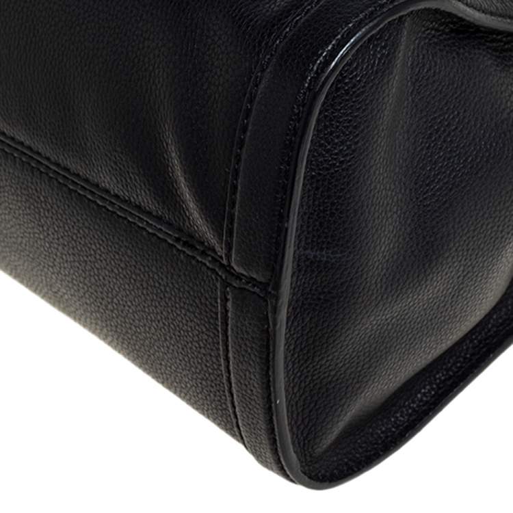 Pre Owned Alexander McQueen Black Leather Skull Padlock Satchel