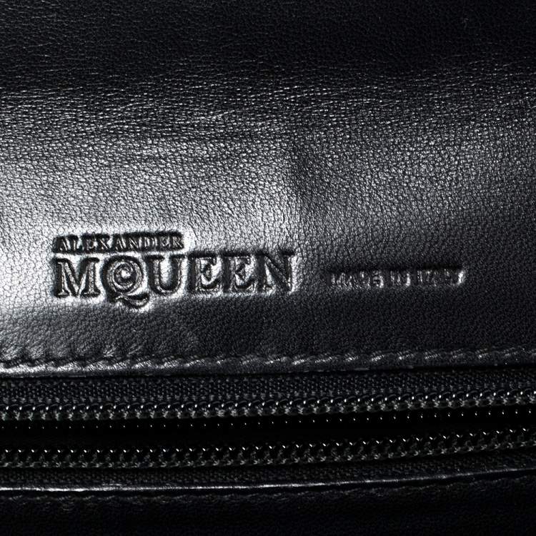 Pre Owned Alexander McQueen Black Patent Leather Envelope Clutch