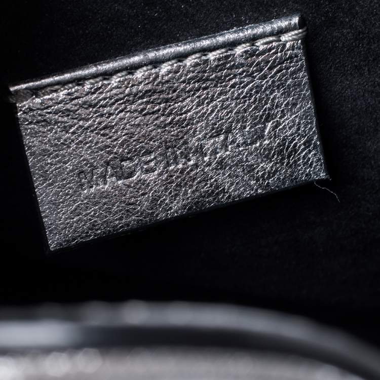 Pre Owned Alexander McQueen Metallic Silver Leather Mini Heroine Bag