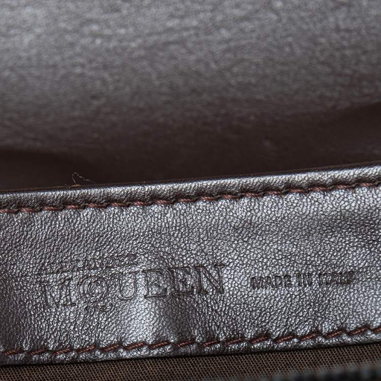 Pre Owned  Alexander McQueen Multicolor Leather Top Handle Flap Bag