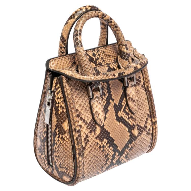 Pre Owned Alexander McQueen Multicolor Python Mini Heroine Bag