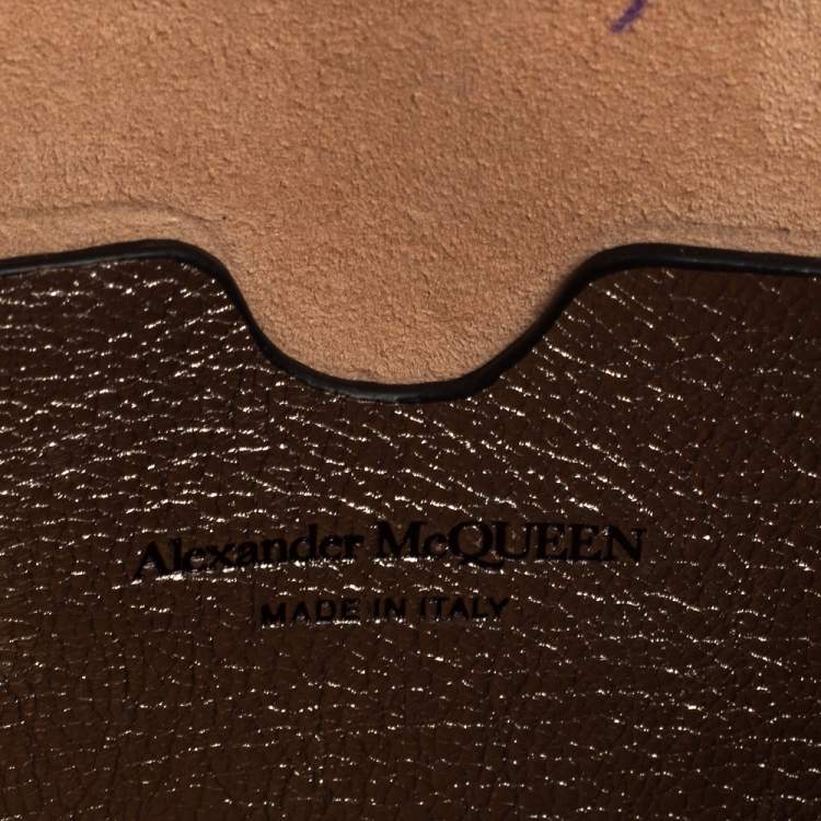 Pre Owned Alexander McQueen Metallic Leather Mini Box Crossbody Bag