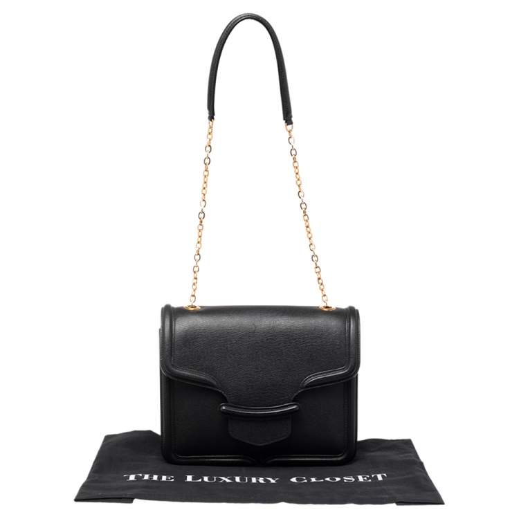 Pre Owned Alexander McQueen Black Leather Heroine Shoulder Bag