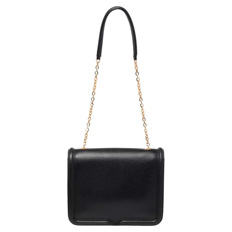 Pre Owned Alexander McQueen Black Leather Heroine Shoulder Bag