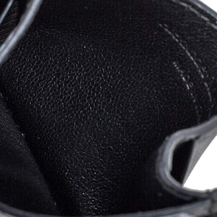 Pre Owned Alexander McQueen Black Leather Skull Print Card Holder