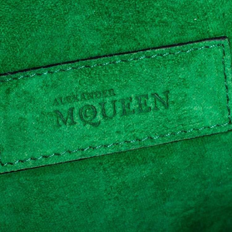 Pre Owned Alexander McQueen Green Leather Mini Heroine Chain Crossbody Bag