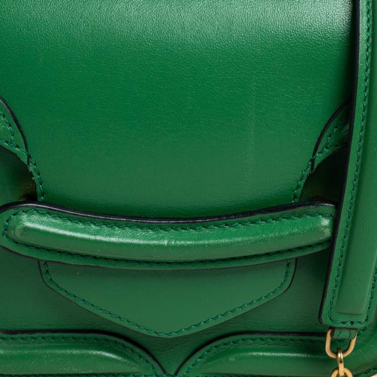 Pre Owned Alexander McQueen Green Leather Mini Heroine Chain Crossbody Bag