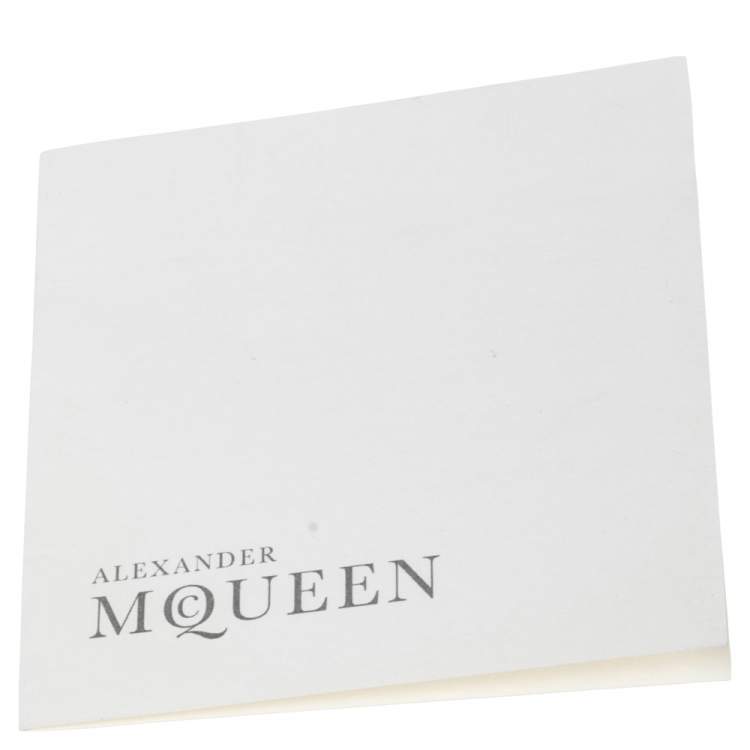 Pre Owned Alexander McQueen Metallic Gold Leather Crystal Embellished Flap Clutch Bag