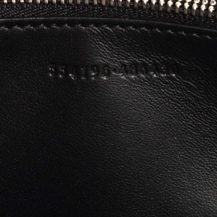Pre Owned Alexander McQueen Black Leather Skull Continental Wallet On Chain