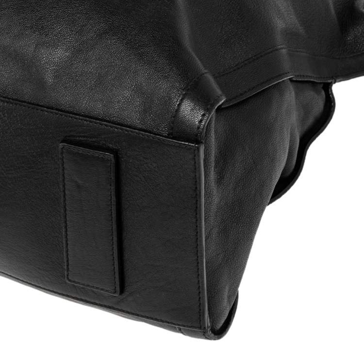 Pre Owned Alexander McQueen Black Leather Large De Manta Tote