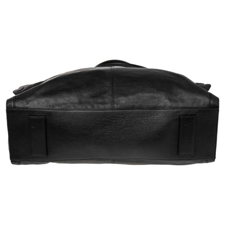 Pre Owned Alexander McQueen Black Leather Large De Manta Tote