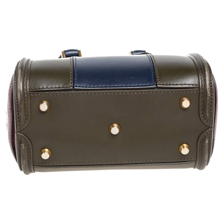 Pre Owned Alexander McQueen Tricolor Leather Mini Heroine Bag