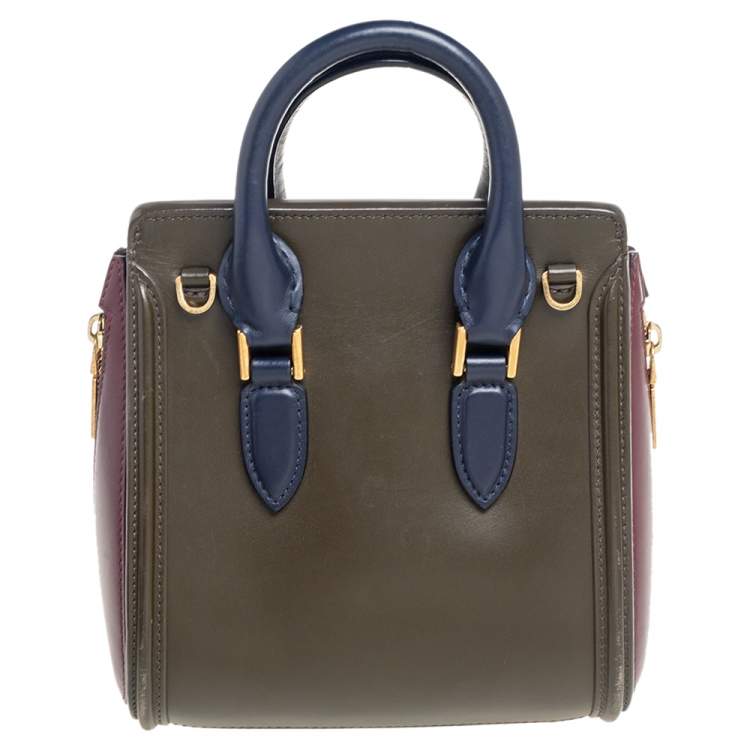 Pre Owned Alexander McQueen Tricolor Leather Mini Heroine Bag