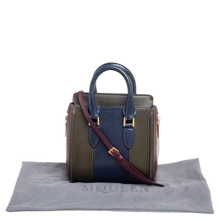 Pre Owned Alexander McQueen Tricolor Leather Mini Heroine Bag