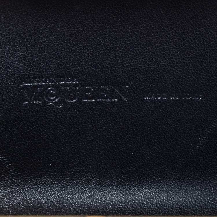 Pre Owned Alexander McQueen Blue Python Knuckle Box Clutch