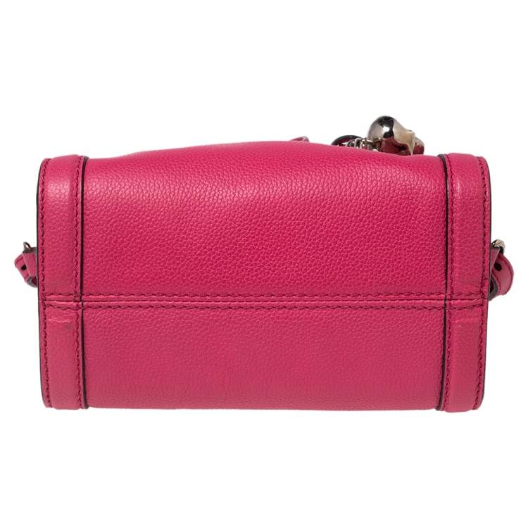 مملوكة مسبقًا Alexander McQueen Pink Leather Mini Skull Padlock Zip Tote