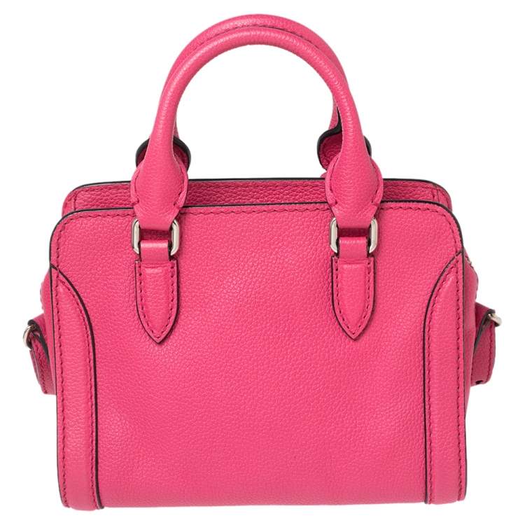 مملوكة مسبقًا Alexander McQueen Pink Leather Mini Skull Padlock Zip Tote
