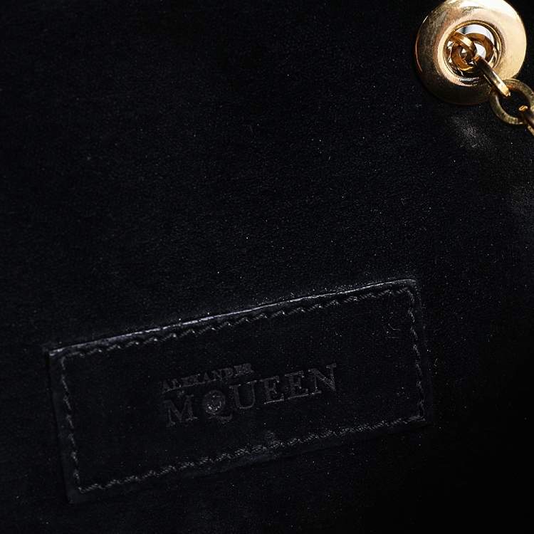 Pre Owned Alexander McQueen Black Leather Mini Heroine Crossbody Bag