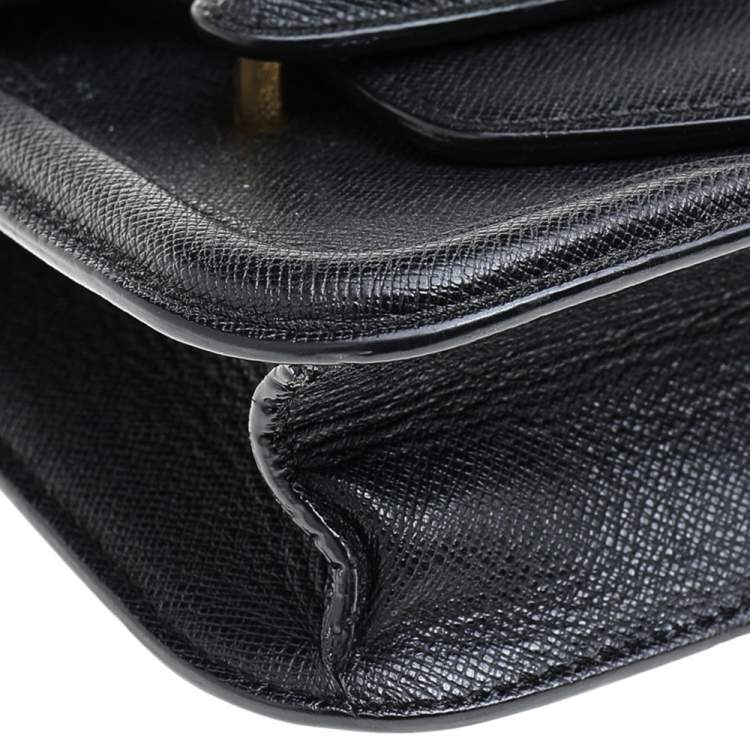 Pre Owned Alexander McQueen Black Leather Mini Heroine Crossbody Bag