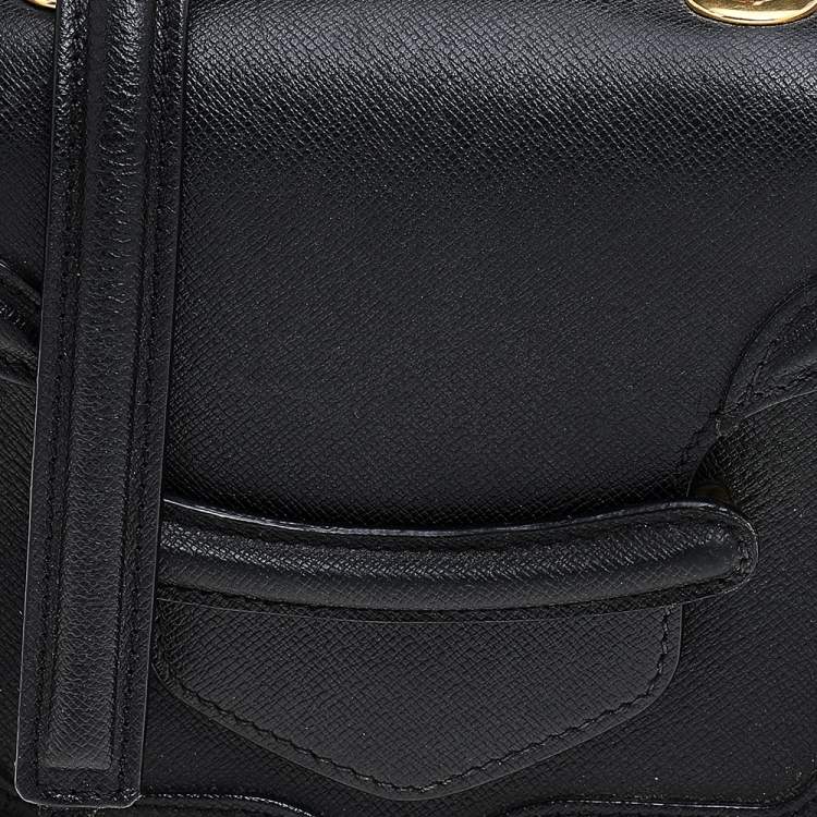 Pre Owned Alexander McQueen Black Leather Mini Heroine Crossbody Bag