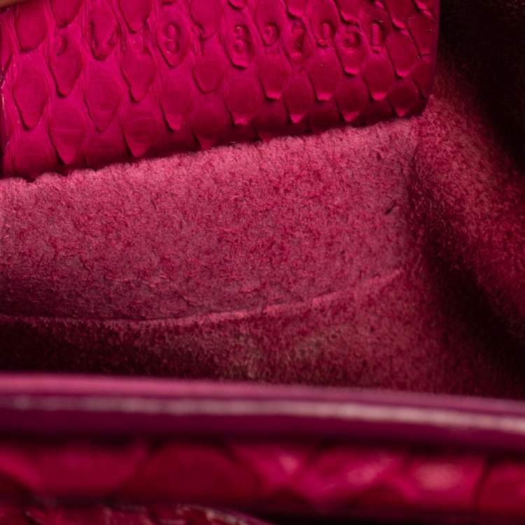 Pre Owned Alexander McQueen Pink Python Mini Heroine Bag