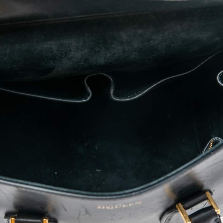 Pre Owned Alexander McQueen Black Leather Medium Heroine Tote