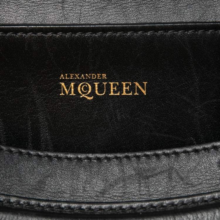 Pre Owned Alexander McQueen Black Leather Medium Heroine Tote