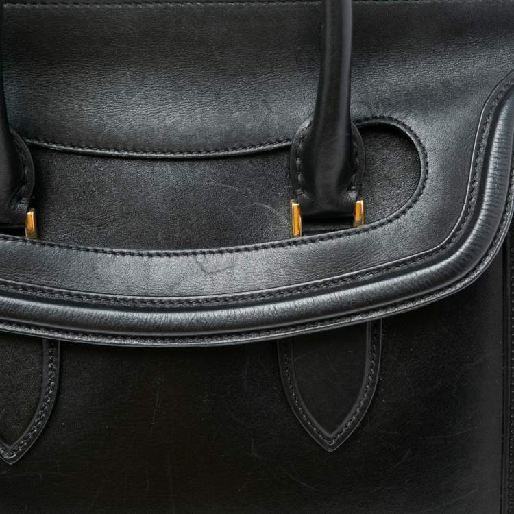 Pre Owned Alexander McQueen Black Leather Medium Heroine Tote