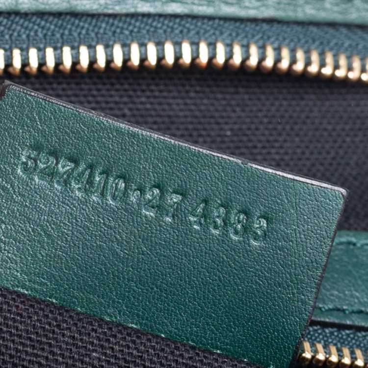 Pre Owned Alexander McQueen Green Leather Folkstitch Tote
