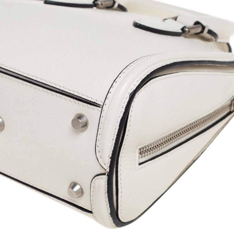 Pre Owned Alexander McQueen White Leather Mini Heroine Bag