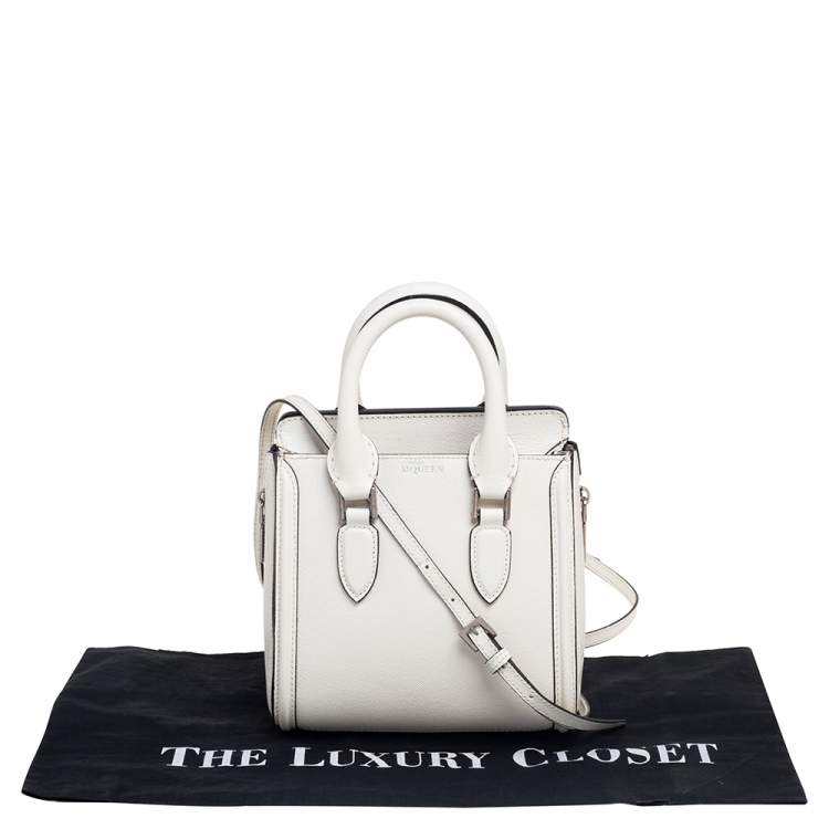 Pre Owned Alexander McQueen White Leather Mini Heroine Bag