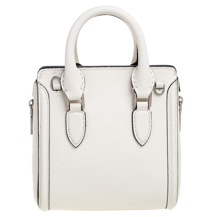 Pre Owned Alexander McQueen White Leather Mini Heroine Bag