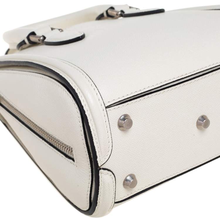 Pre Owned Alexander McQueen White Leather Mini Heroine Bag