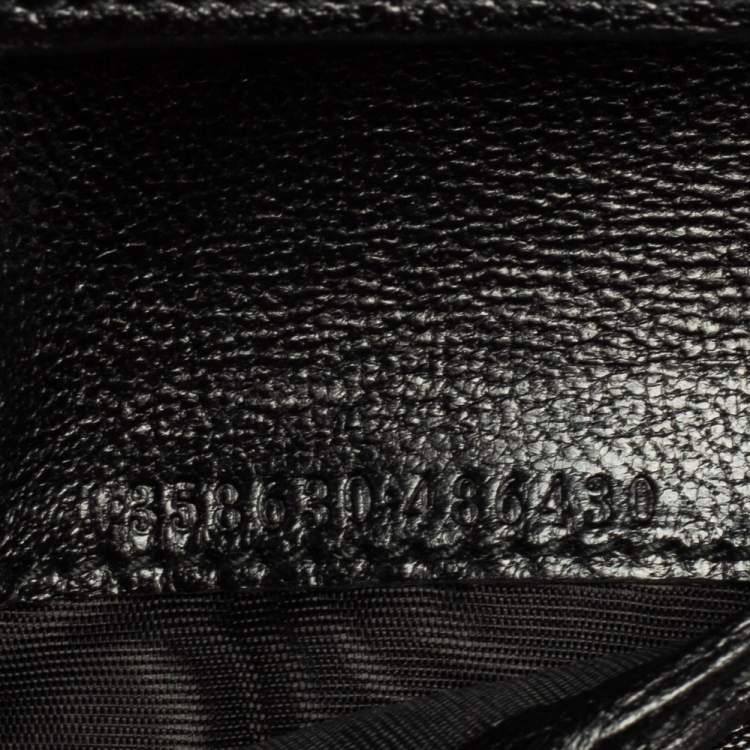 Pre Owned Alexander McQueen Black Leather Skull Zip Around Wallet