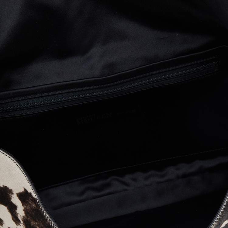 Pre Owned Alexander McQueen Brown Animal Print Calf Hair Clutch