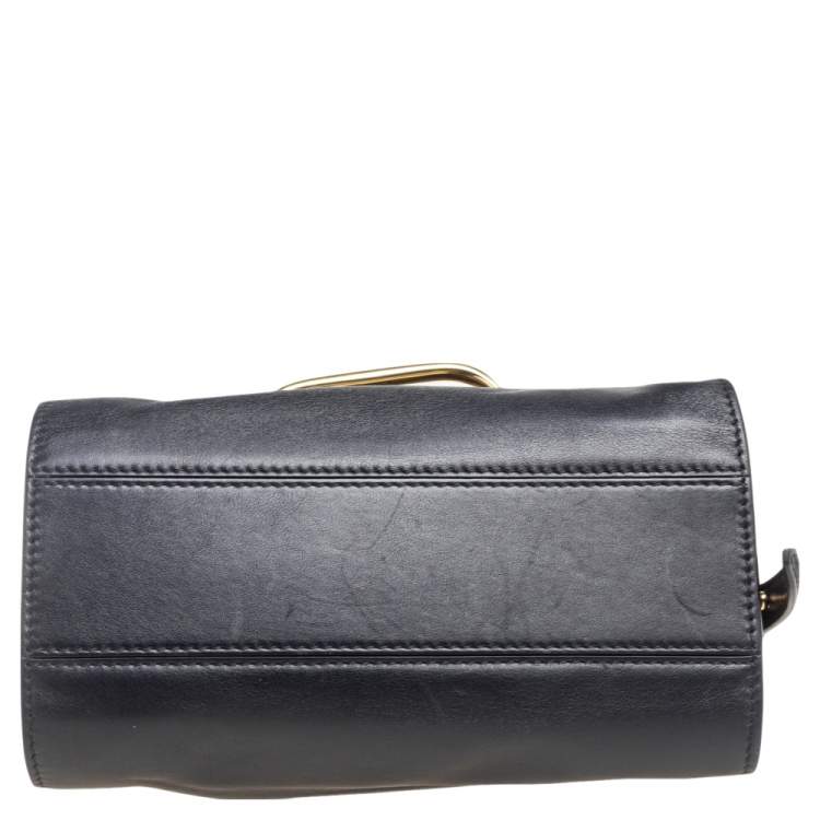 Pre Owned Alexander McQueen Black Leather The Story Top Handle Bag